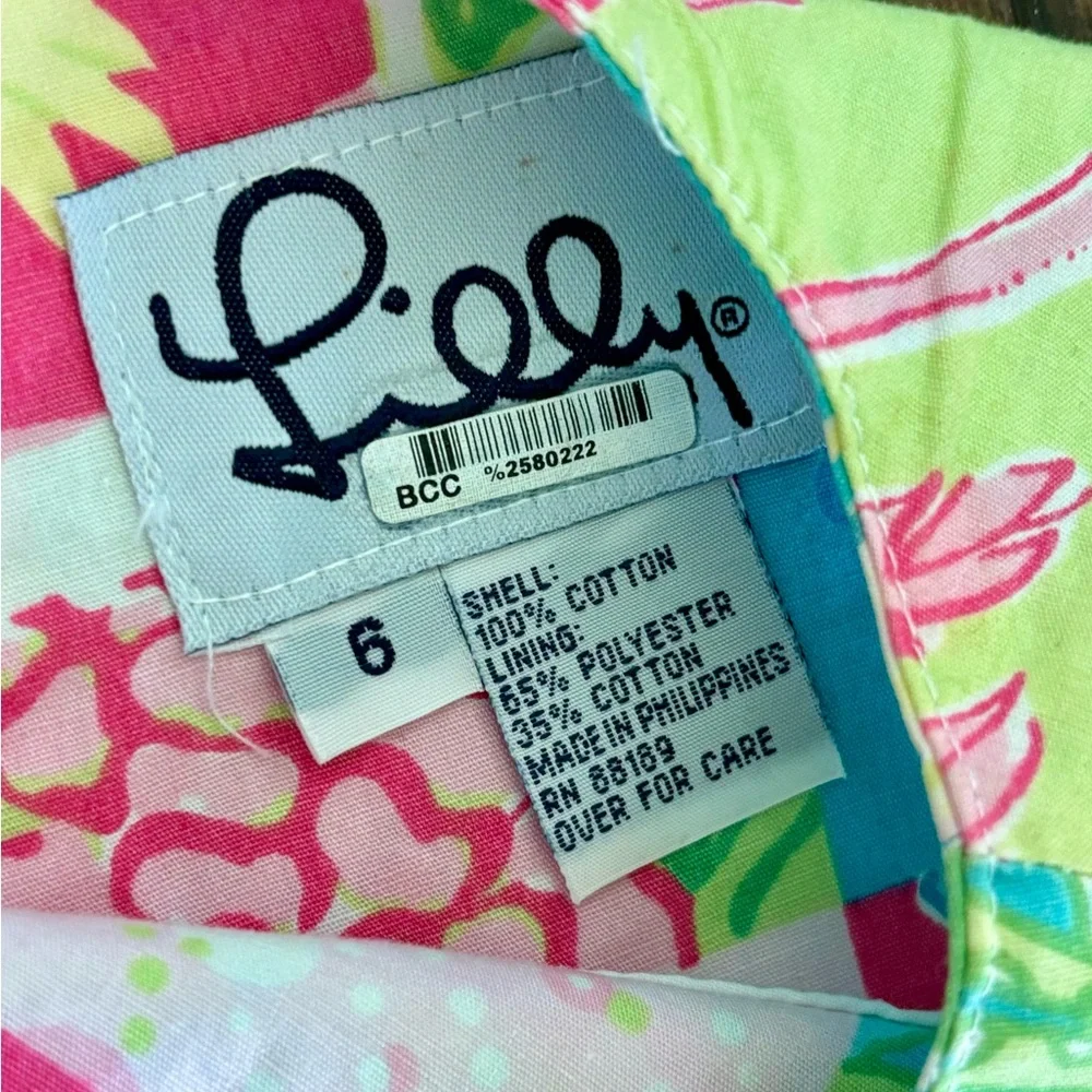 Adorable Lilly Pulitzer Sleeveless Shift Dress Size 6 Y2K Millennium Patch - Picture 2 of 8